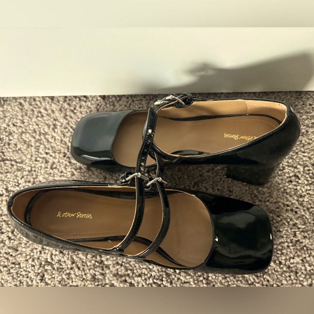 Other Stories black patent Mary Janes barely used like new size 38 bought in NY